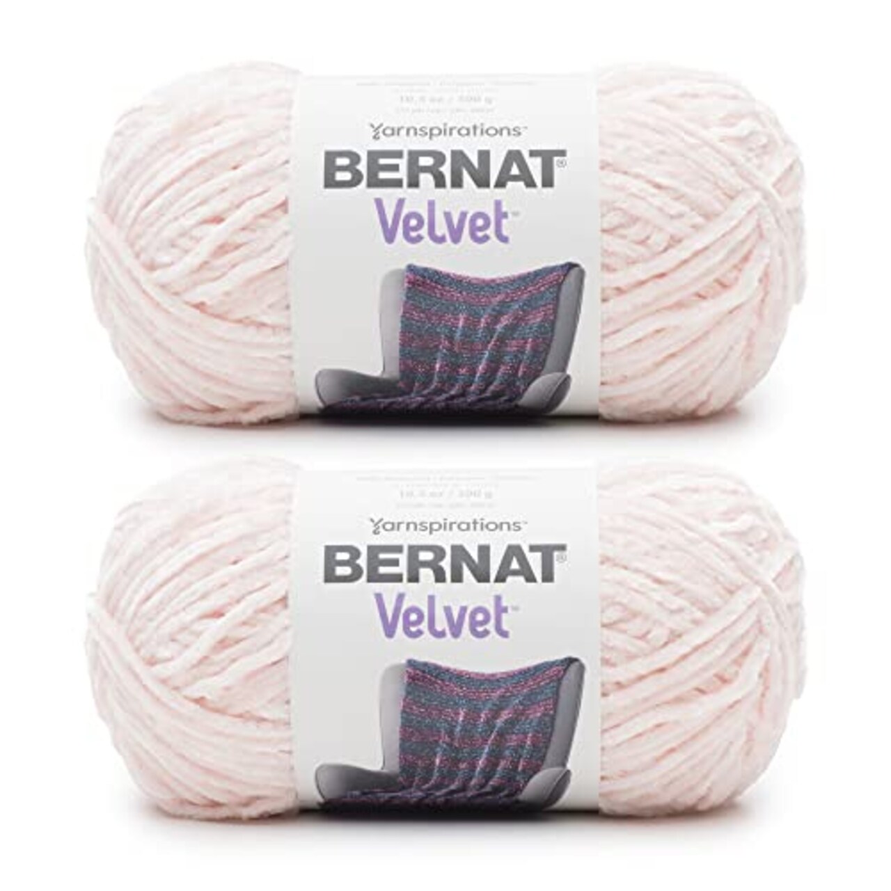 Bernat Velvet Blush Pink Yarn - 2 Pack of 300g/10.5oz - Polyester - 5 Bulky  - 315 Yards - Knitting/Crochet
